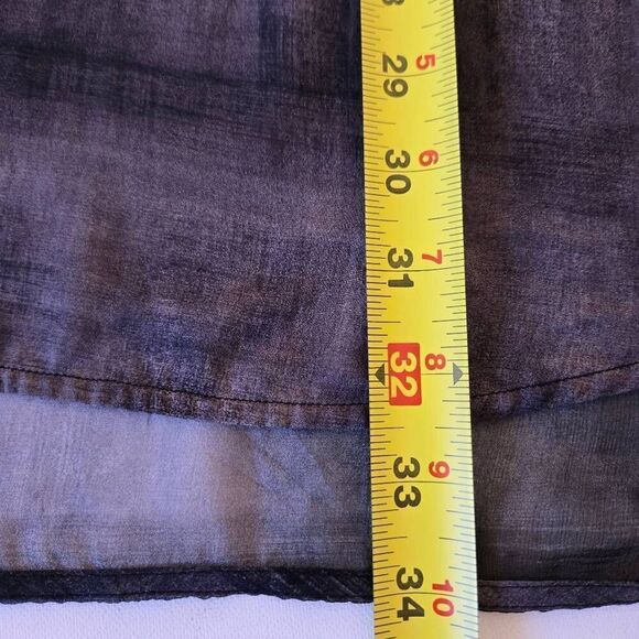 Eileen Fisher Womens Oxidized Printed Silk Semi Sheer Tank Blouse Medium - Picture 7 of 10